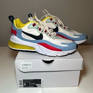 Nike Air Max 270 React White Red Blue Sneakers